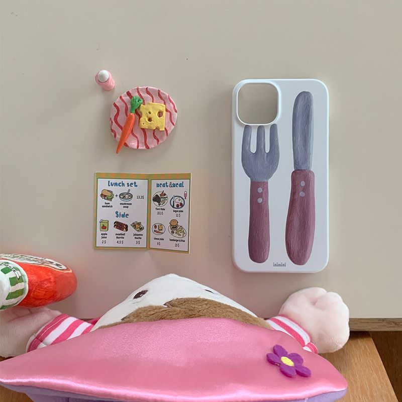 Pink cutlery case - jelly hard