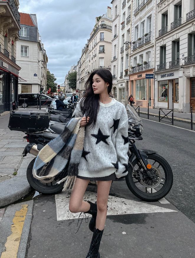 Star loose fit brush knit
