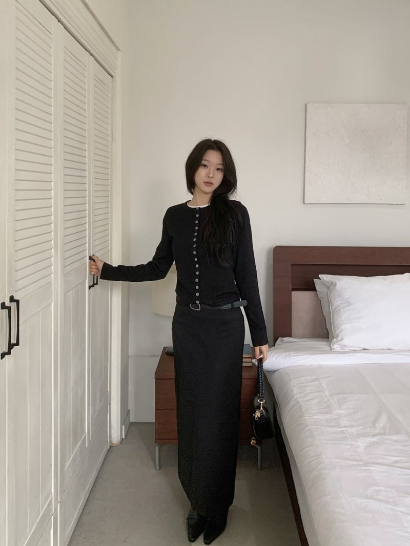 スレートバックスリットロングマキシスカート