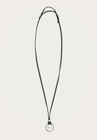 suede double ring necklace
