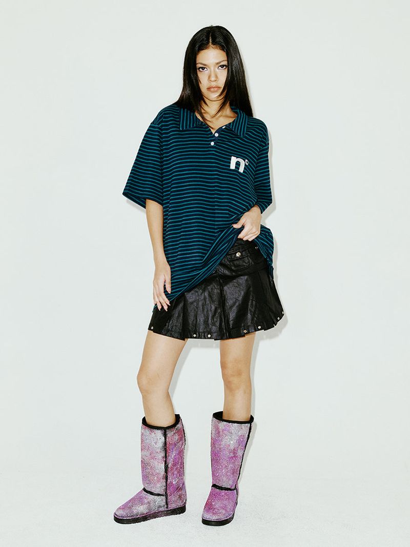 OVERSIZED WING POLO SHIRT GREEN