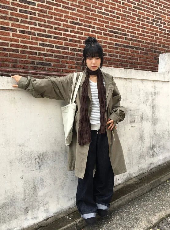 Luzern Non-Fade Button Wide Denim Pants