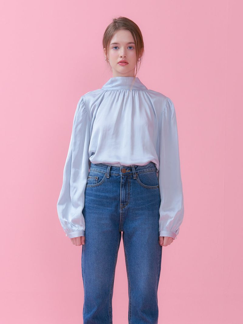 BACK TIE BLOUSE_SKY BLUE