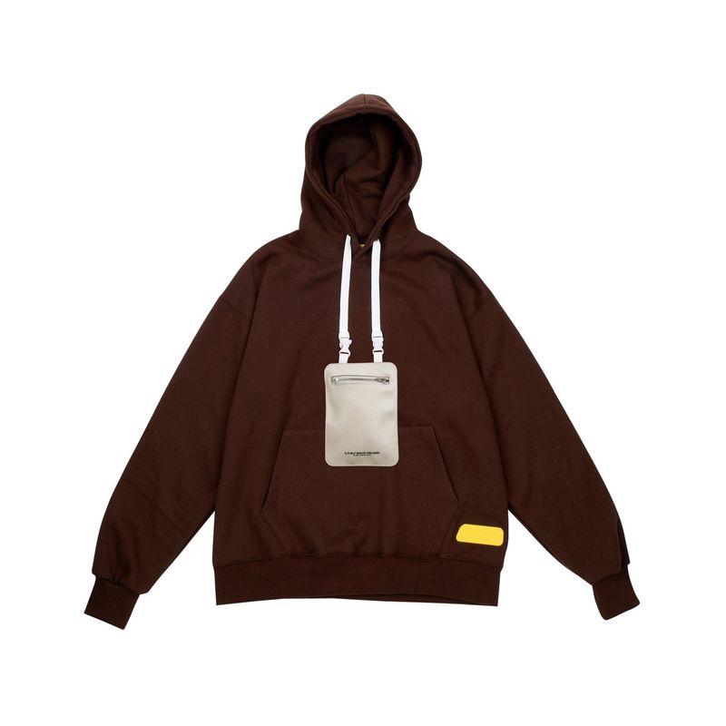 C.O.M.E（シーオーエムイー）の「[UNISEX] Detachable Pouch Hoodie (Brown)（Tops）」