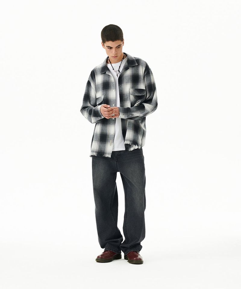 CUT OFF FLANNEL CHECK SHIRT