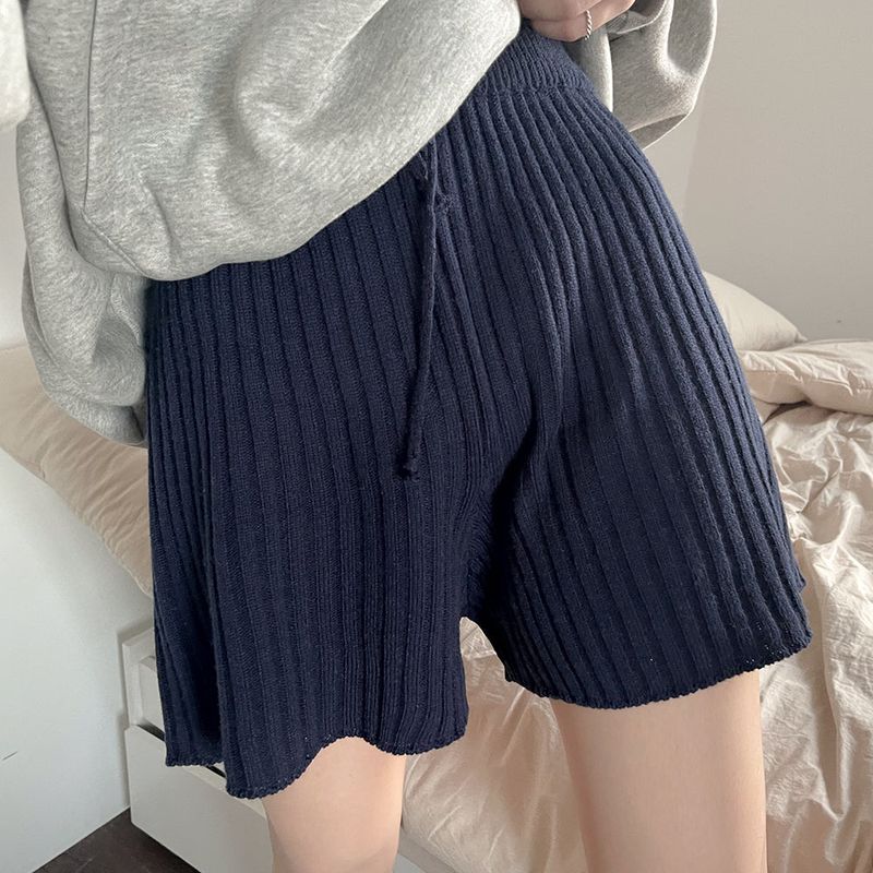 リブドドローストリングショーツ