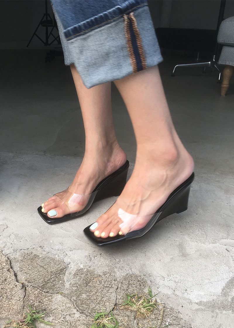 CLEAR WEDGE HEELS