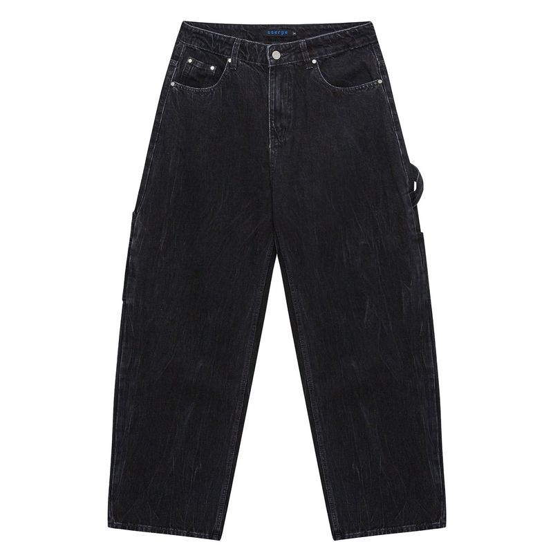 Sserpe（セルぺ）の「Curved Carpenter Crack Denim Pants Black（Pants）」
