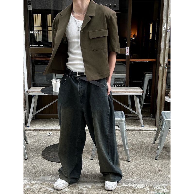 [S/S] Two pocket half crop jacket(2color)