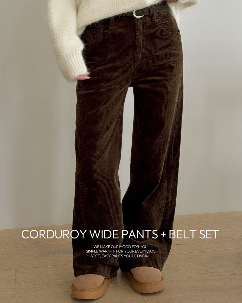 MAYBINS(メイビンス)の「Puen Corduroy Wide Pants & Belt Set(Pants)」