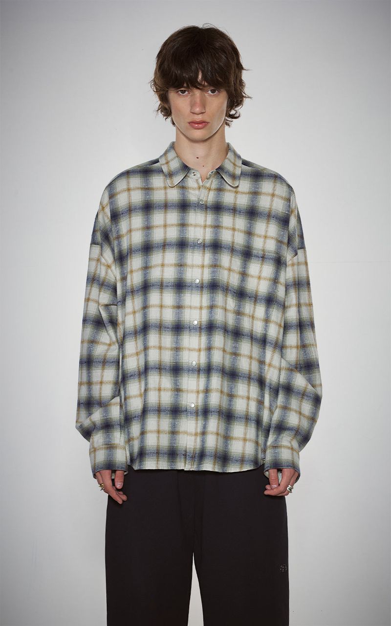 EACH DIFFER(イーチディファー)の「ROUNDED COLLAR CHECK SHIRT_IVORY(Tops)」