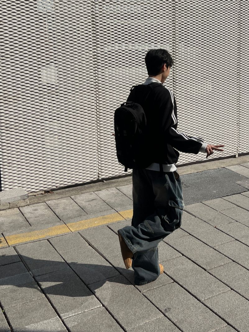Rough Denim String Cargo Pants