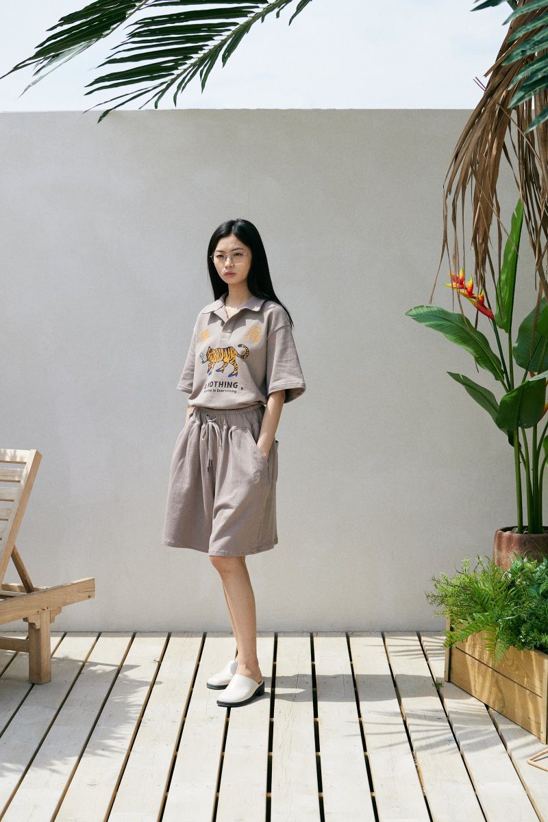 PIN-KNIT WIDE 1/2 PANTS (Beige)
