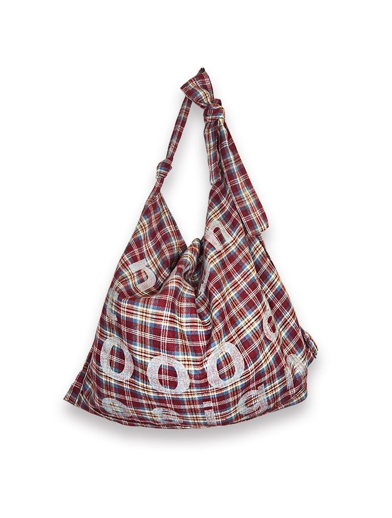 nought(ノウト)の「000 Design Check Tie Bag / Burgundy(Bags)」