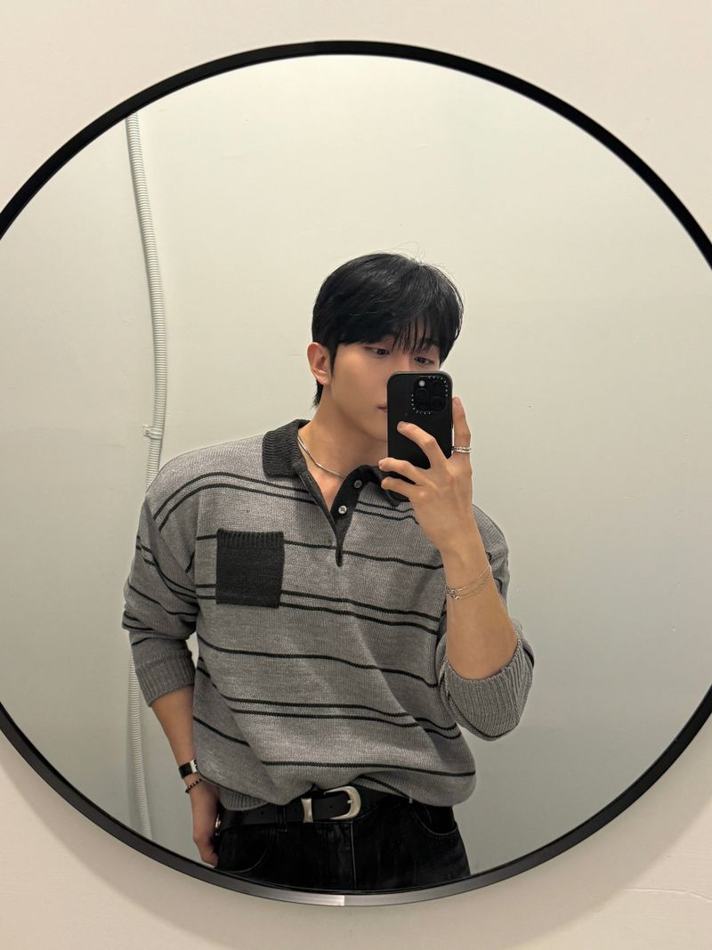 Mag pocket collar knitwear