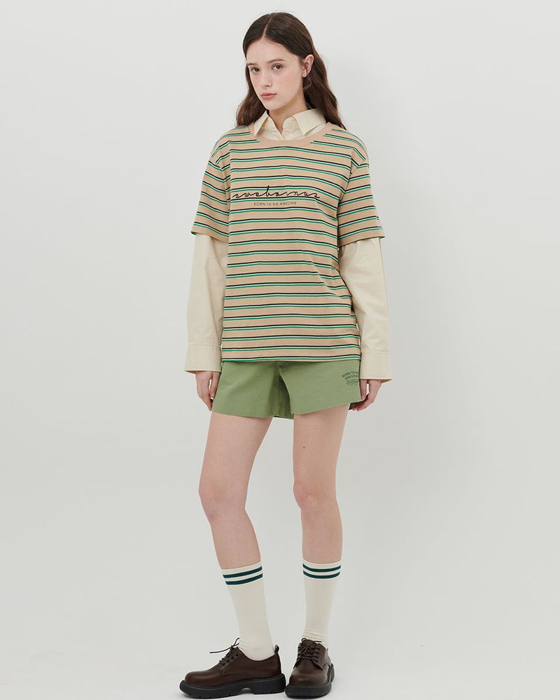 レタリングプリントショーツ [GREEN]