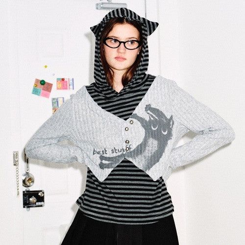 American Street Printed Layered Hoodie