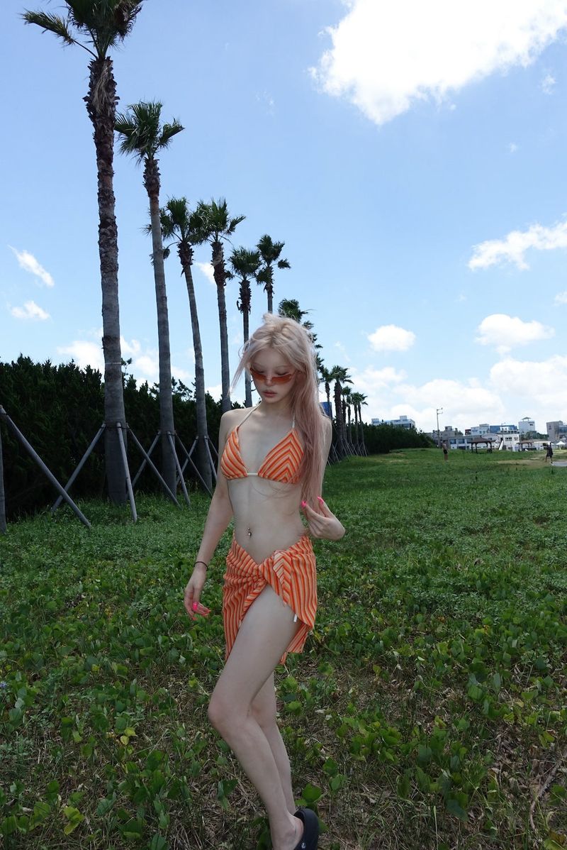 Tangerine Cover-Up Bikini (3piece)