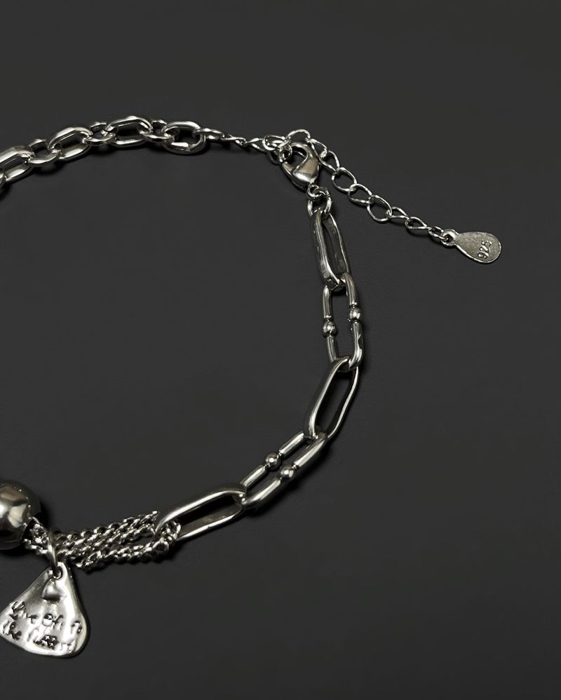 heart cross chain bracelet (925silver)