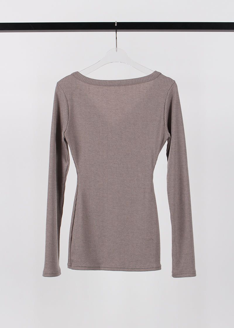 RIB BUTTON LONG TEE