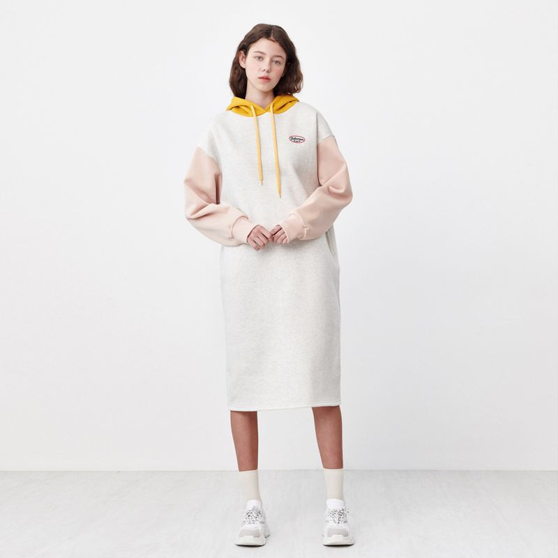 Between A and B(ビットウィーンエーアンドビー)の「HOODIE LONG JERSEY DRESS_LIGHT GRAY(Dresses)」