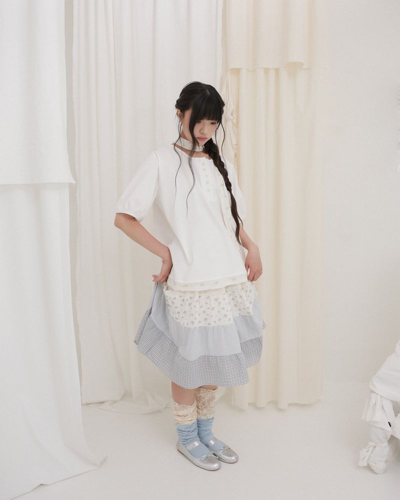  FLORAL PENDANT BACK RIBBON TOP