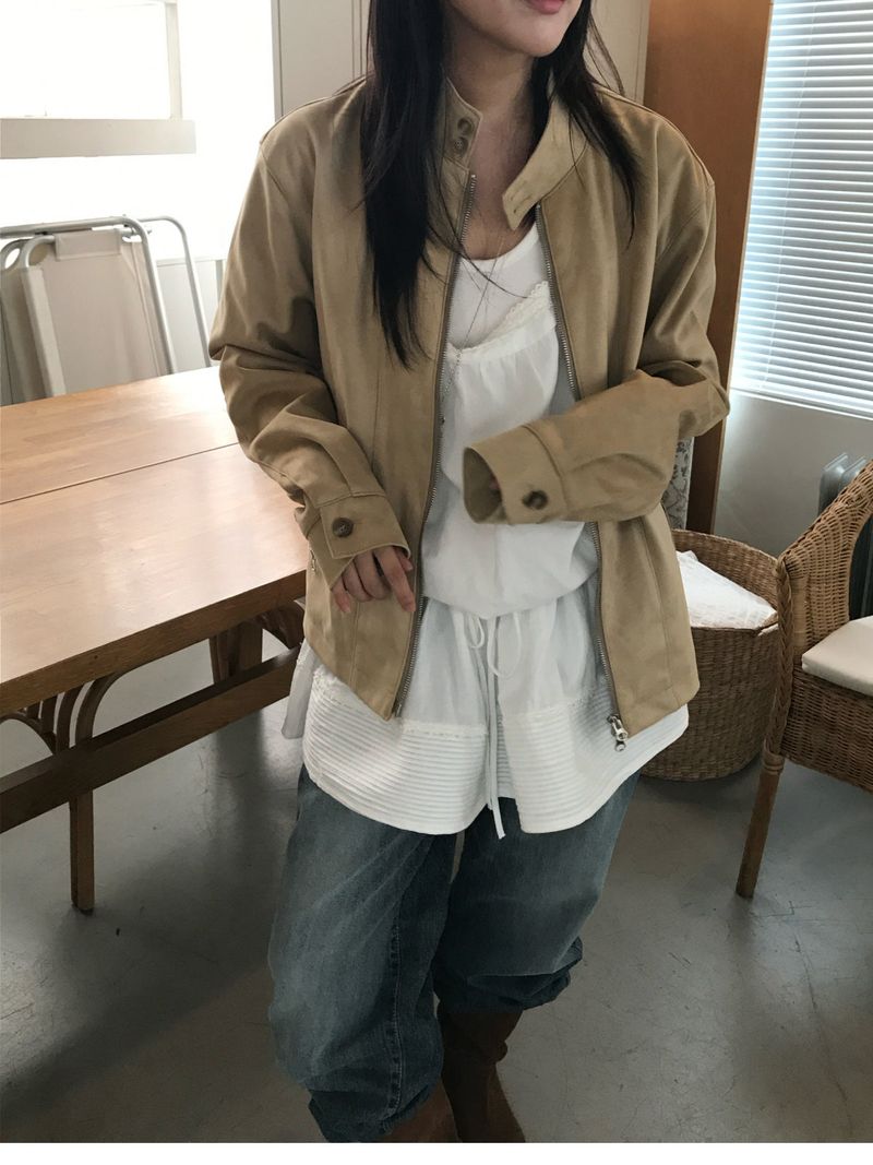 Suede harrington Jacket 