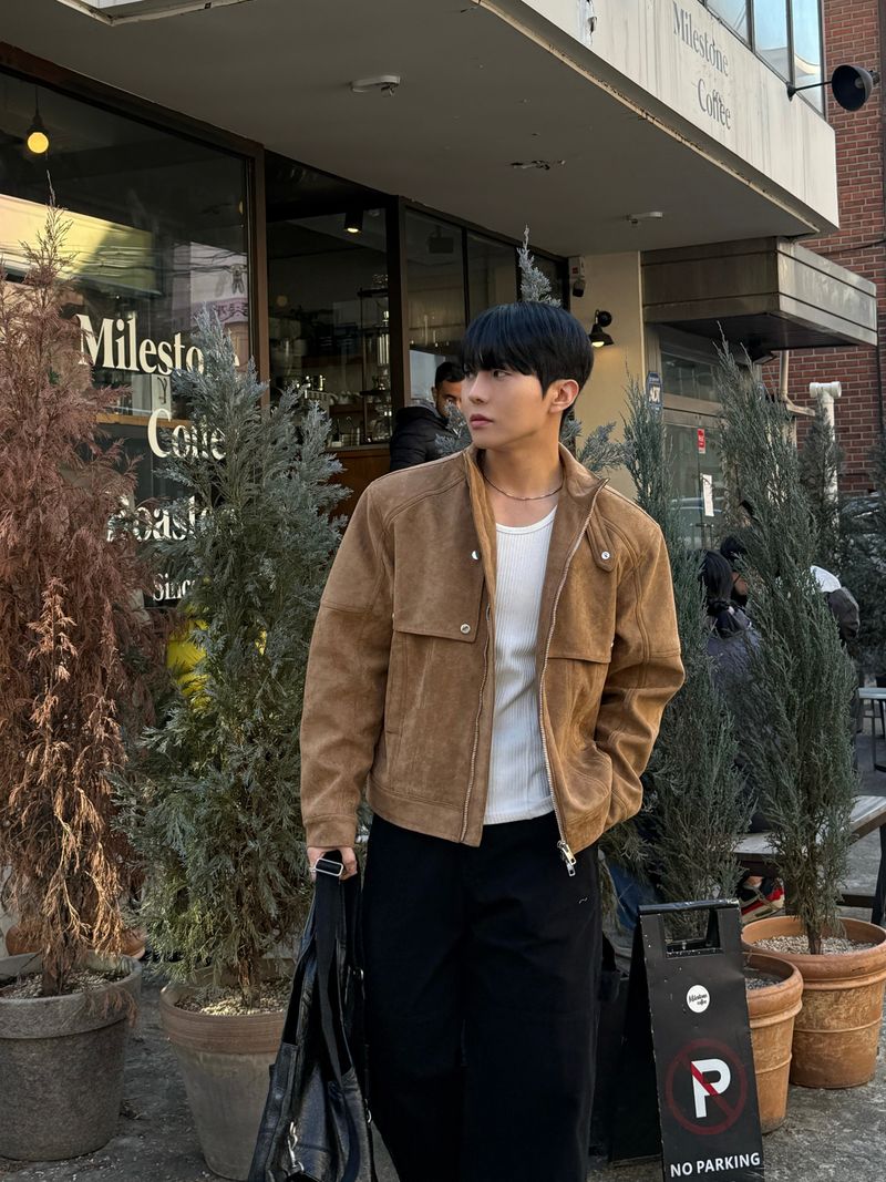 Ber suede collar neck jacket