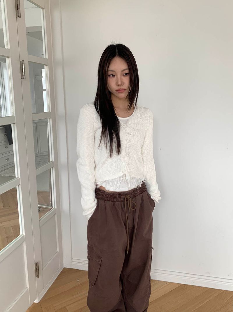 Frill knit cardigan(3color)