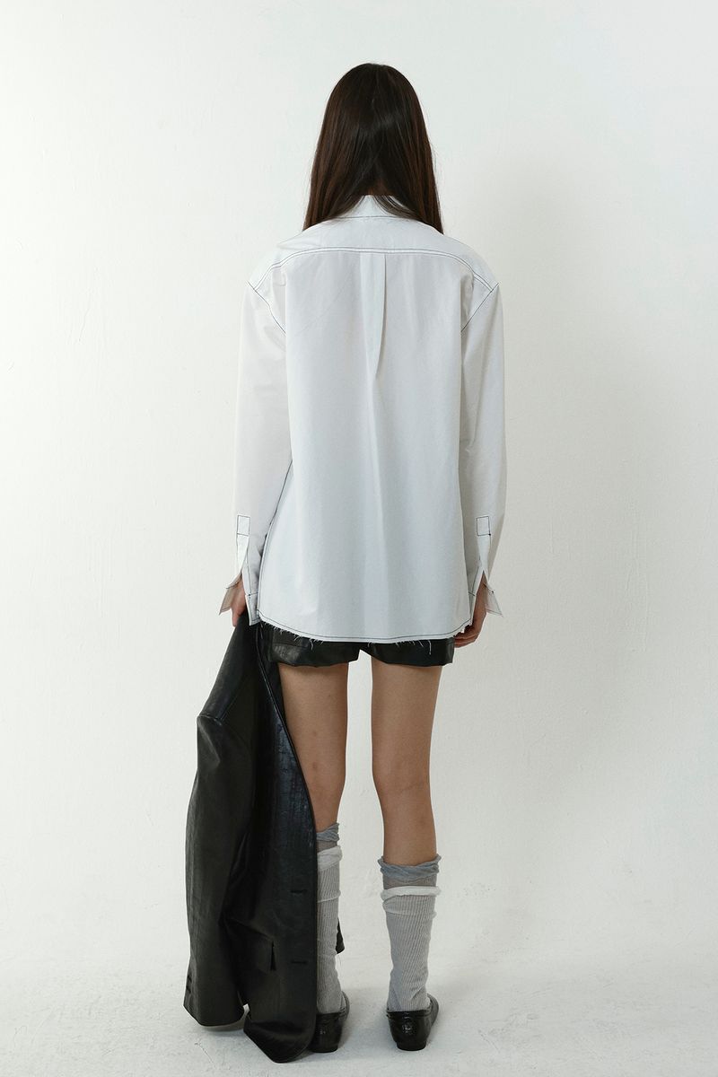 STITCH-CUT SHIRT_WHITE