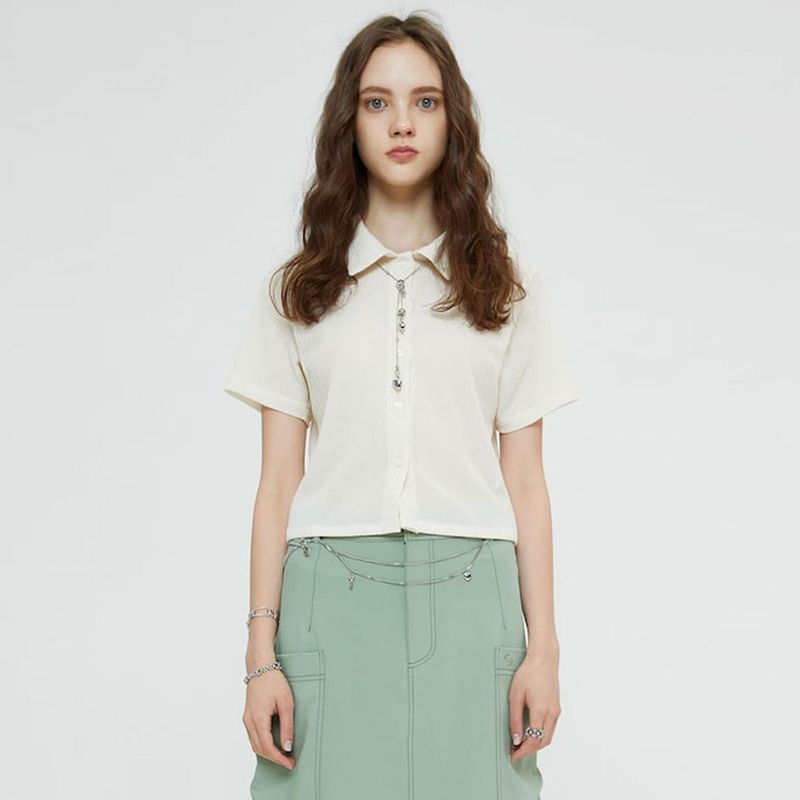 SPERONE(スペロネ)の「RELAXED CRINKLE SHIRT (CREAM)(Tops)」