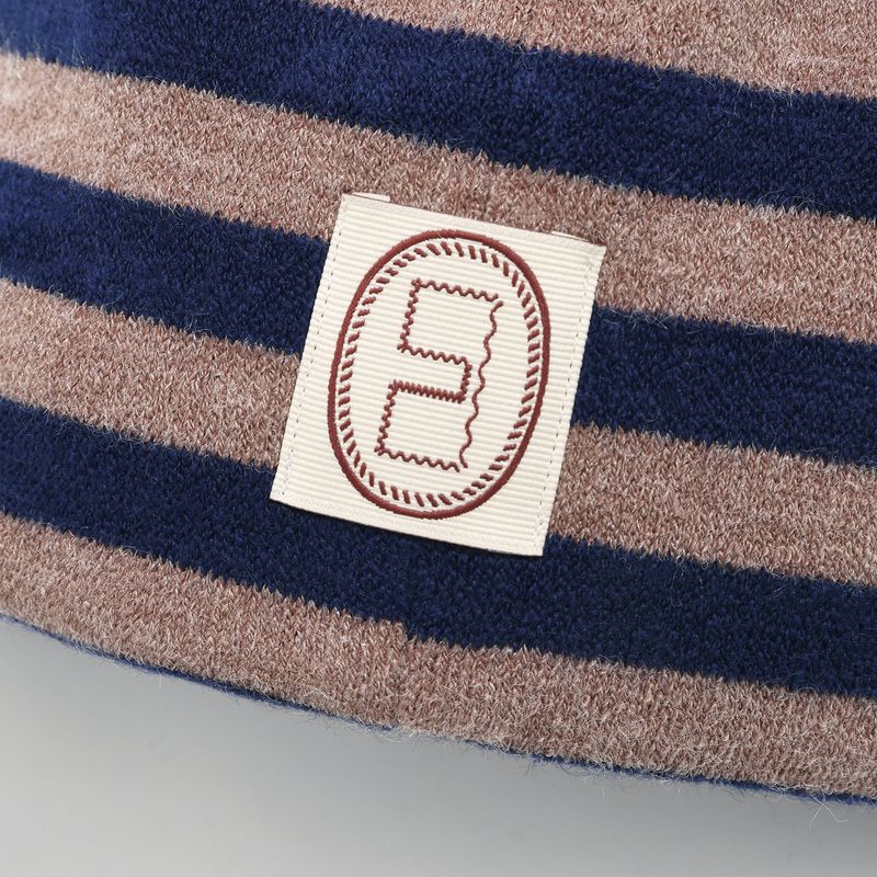 Striped knit beanie / Blue