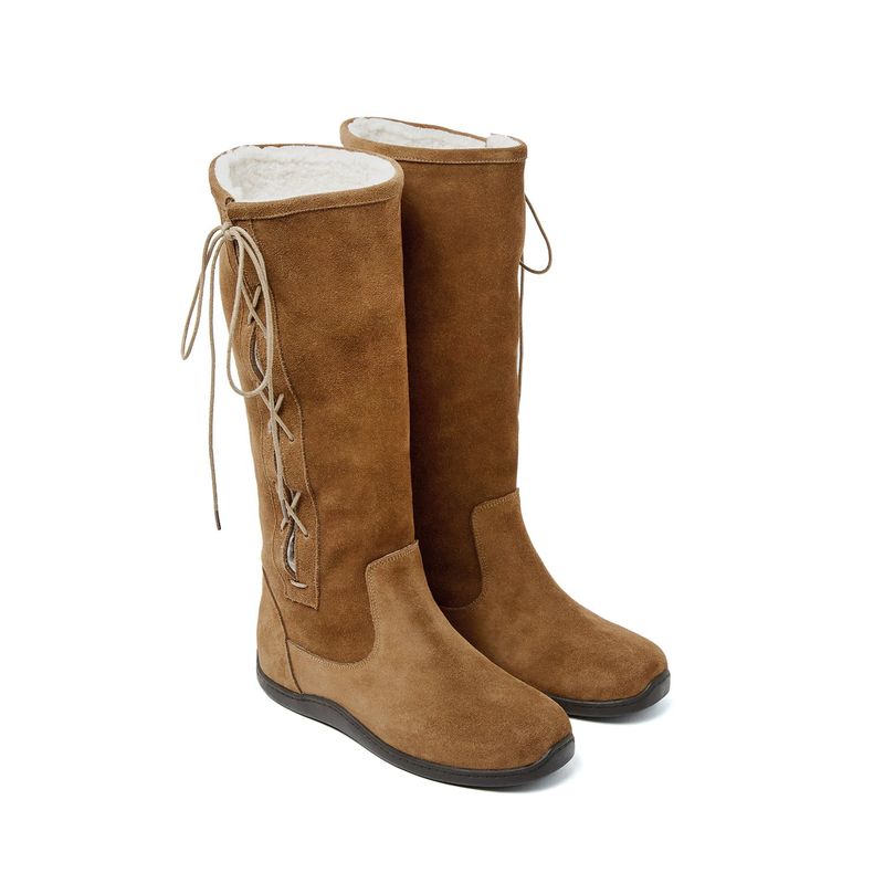 Bow 0010. Ribbon Shearling Boots - 3colors
