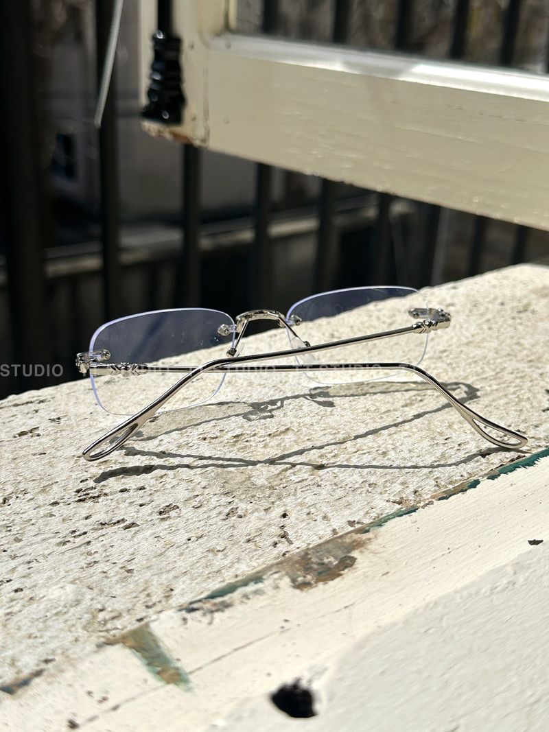 Silver square glasses
