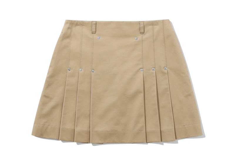 COTTON LOW RISE KILT SKIRT