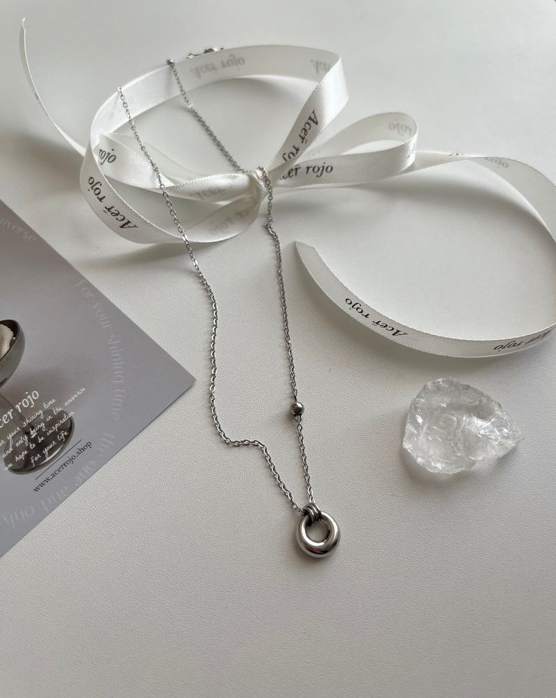 bbpo donut coin stainless steel ball bead necklace