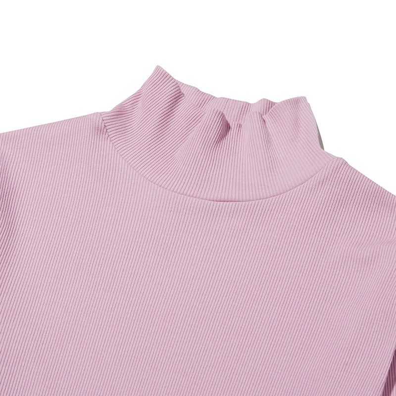 CHERRY BASIC HALF NECK T-SHIRT [PINK]