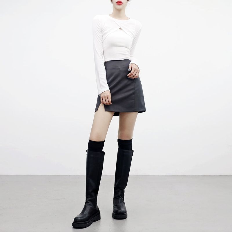 [NONCODE] (1+1) DeMer Bolero T-shirt + Sleeveless Set