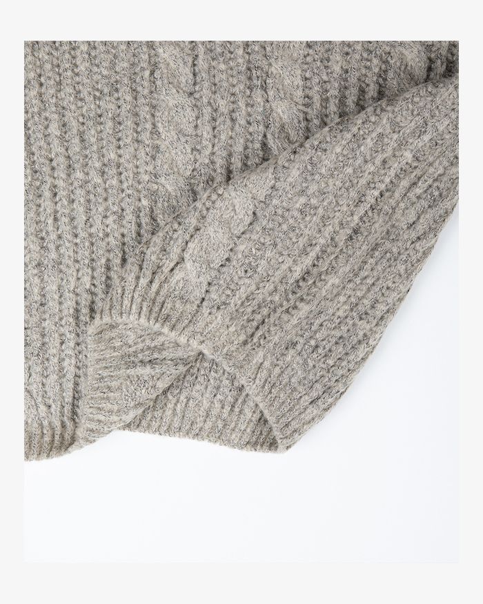 (UNISEX) Follow Half Zip Cable Knit Hoodie