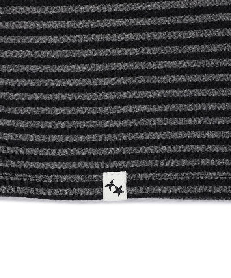 STRIPED MUSIC NOTE LS TEE BLACK(CV2GFFT554A)