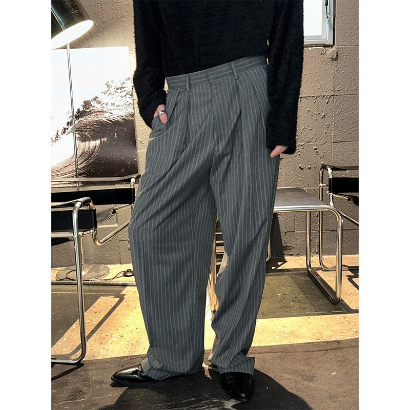 LAURANT（ロラン）の「[UNISEX] ストライプタックワイドスラックス (2color)（パンツ）」