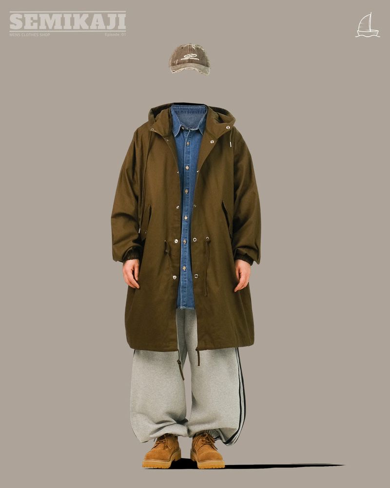 LAB Overfit Hood Fishtail Field Jacket