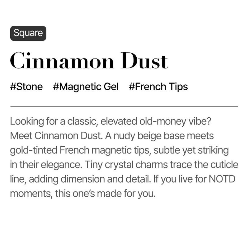 MUZMAK Reusable Glam Design Nail Tip Cinnamon Dust(Square)