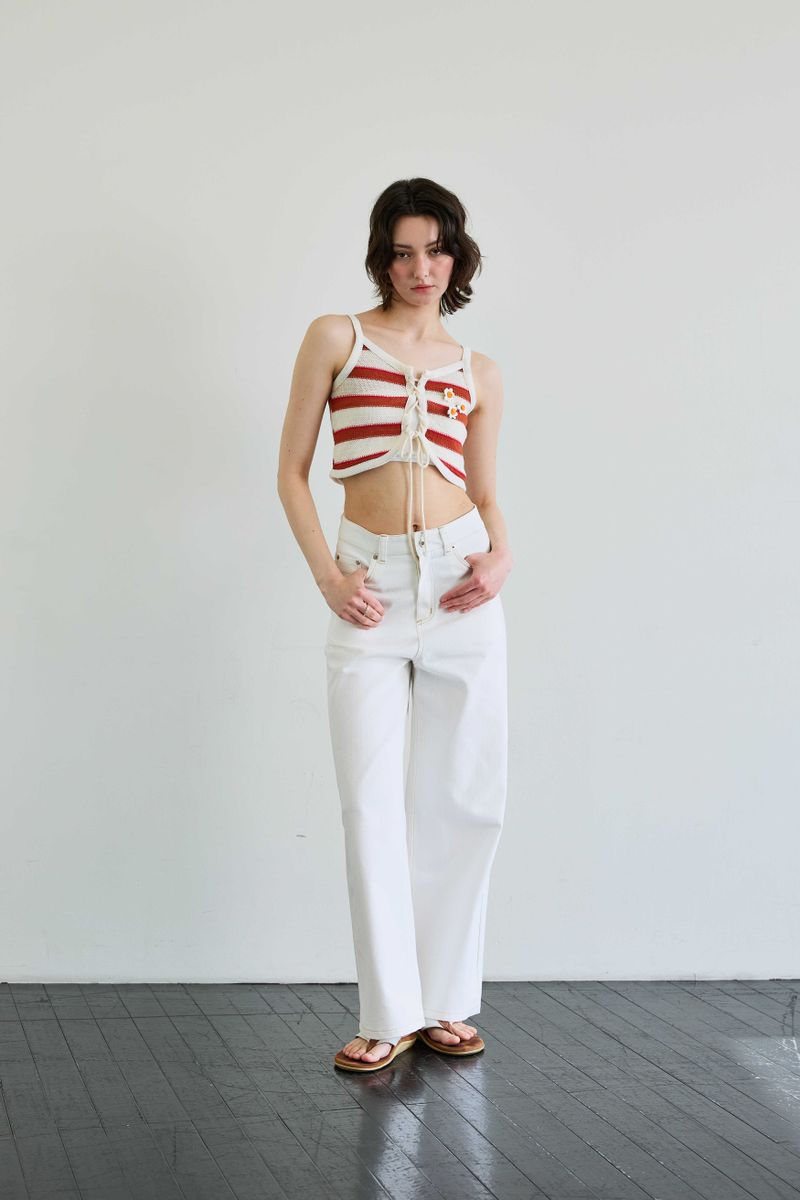 MIMI STRIPE SLEEVELESS / RED