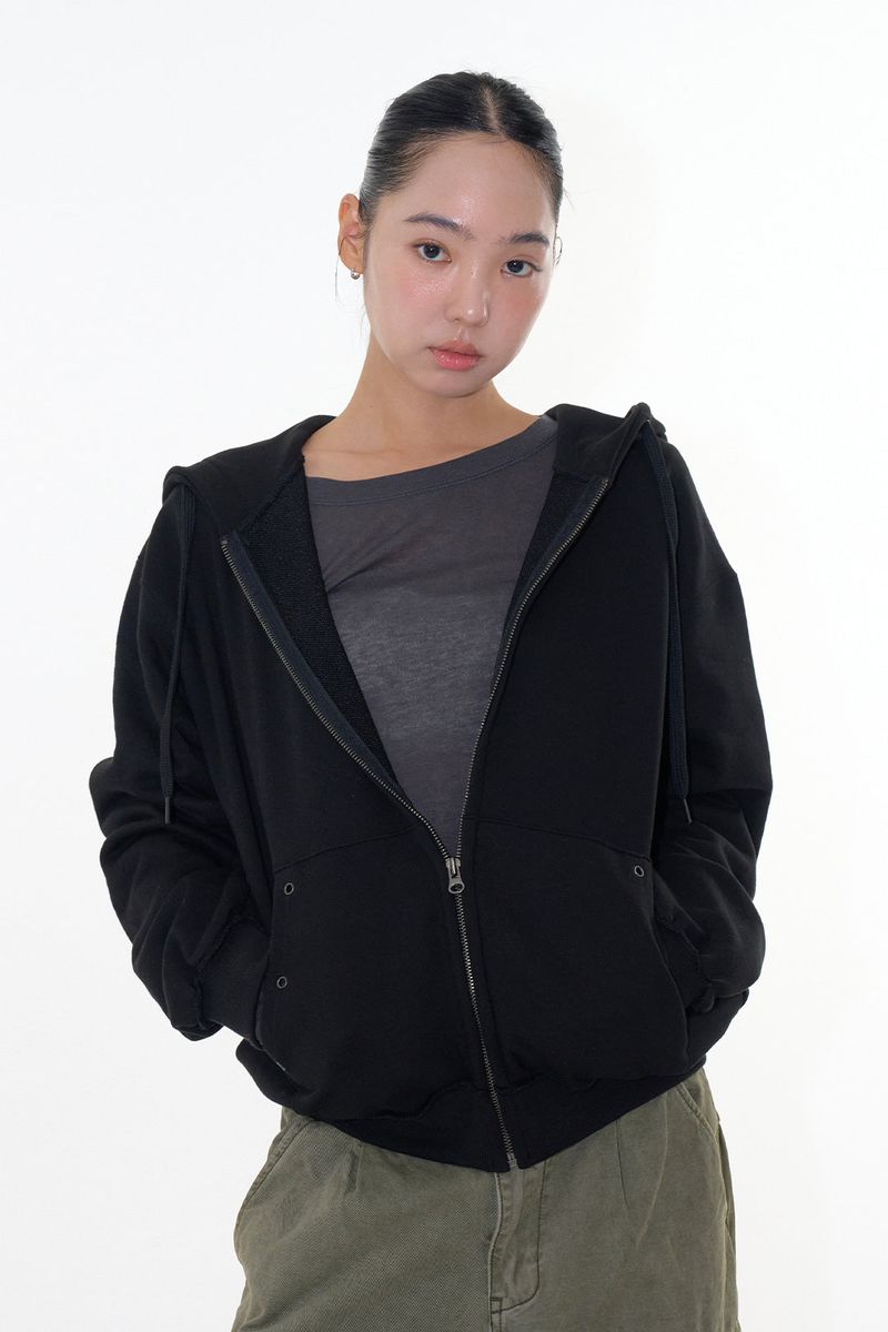 Raucohouse（ラウコハウス）の「Stone eyelet overfit hoodie zip-up（Tops）」
