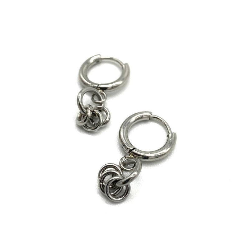 Surgical steel 3 ring earring