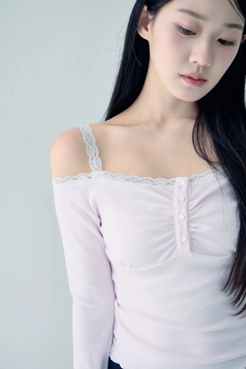 Swan lace top (Lilac pink)