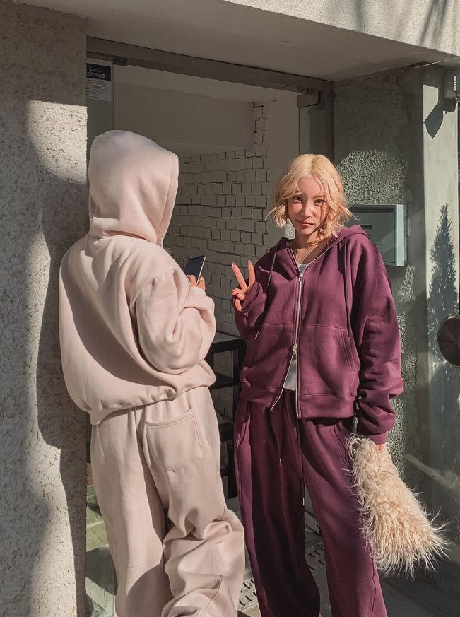 Eve Brushed Two Way Hood Zip-Up