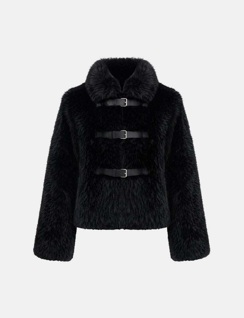 Vera Triple Buckle Fur Jacket
