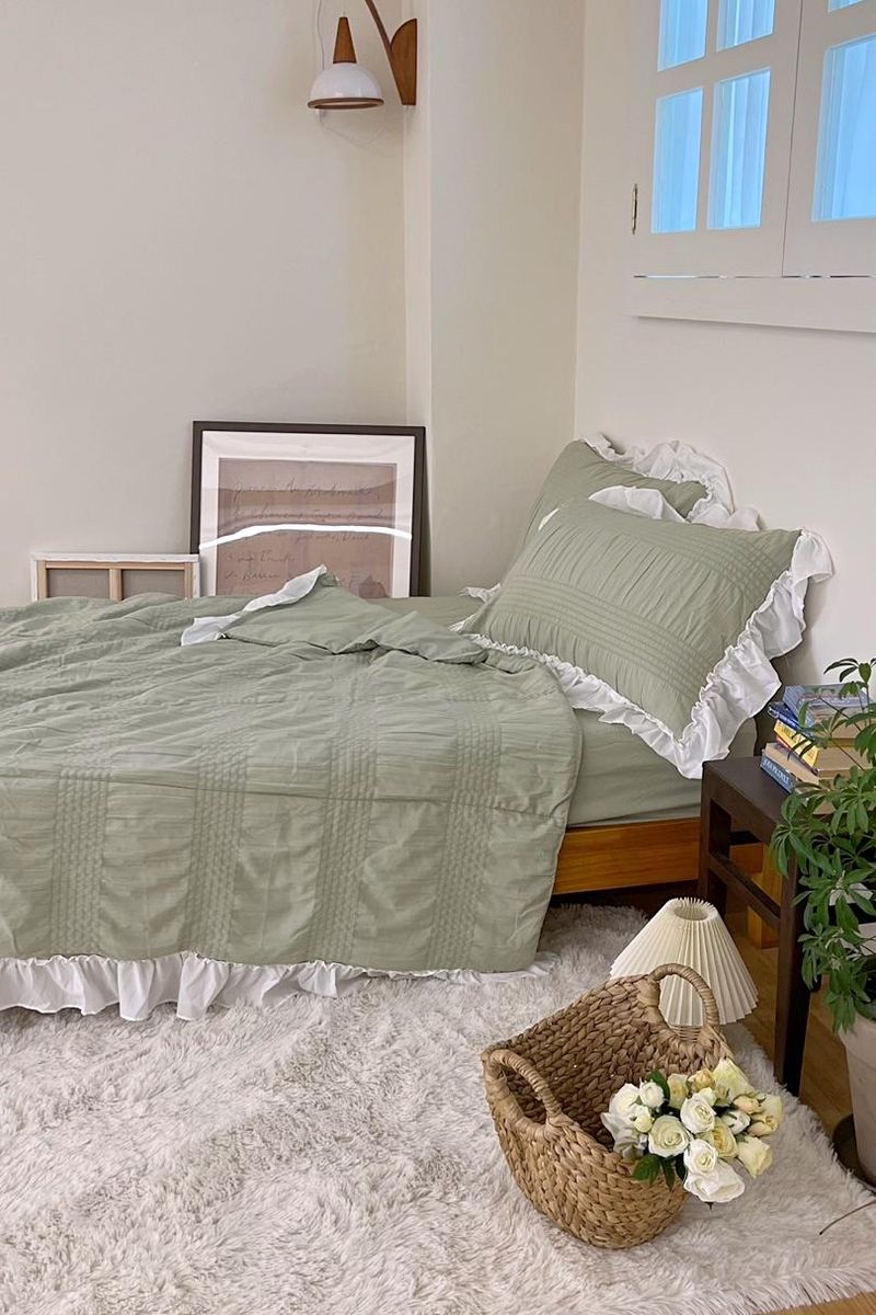 Cozy.Full（コージーフル）の「シャーリングラッフルサマーコンフォーターセット - Milky Green - SS（インテリア）」
